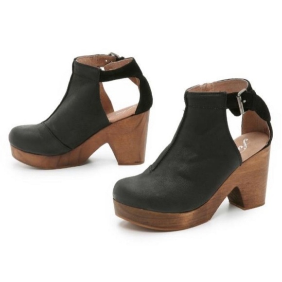 Free People AMBER ORCHARD Clog Black Leather + Suede - Picture 3 of 13